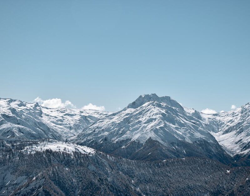 Snow Mountains - A breathtaking view of snowcapped mountains unde #14177829