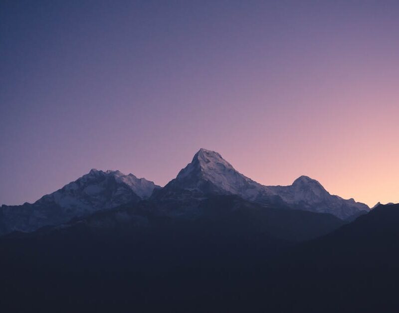 Mountain Landscapes - Majestic view of Annapurna Peaks during dawn, ca #15280106