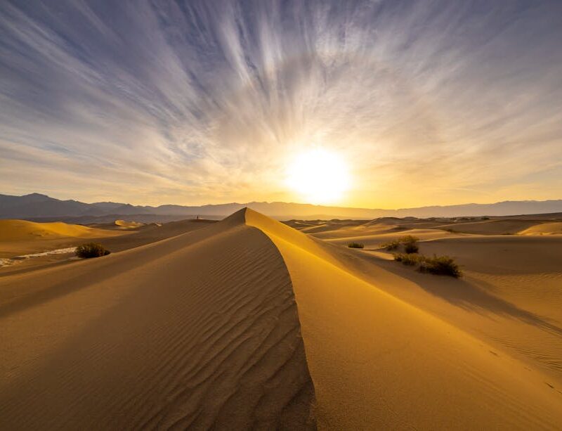 Desert Wilderness - Stunning sunset over desert sand dunes with vibr #28639218
