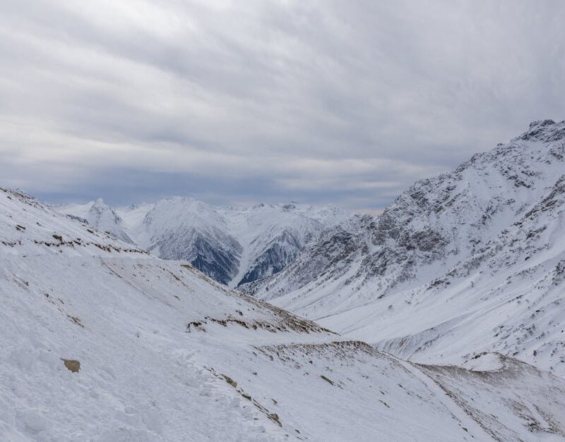 Snow Mountains - Captivating view of snow-covered peaks in a sere #29888105