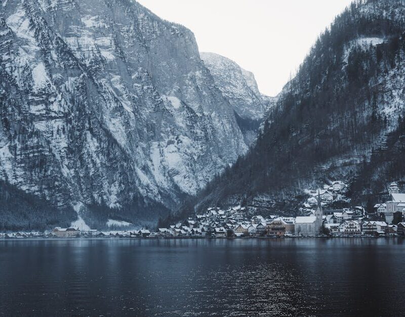 Mountain Landscapes - Tranquil winter scene of a snowy mountain villag #30808652