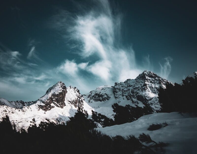 Snow Mountains - Breathtaking view of snow-covered mountains unde #31579897