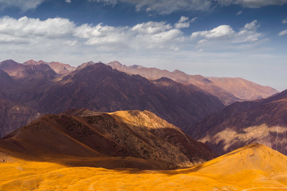 Mountain Landscapes - Scenic view of the Ala-Too mountain range in Kyr #33999679