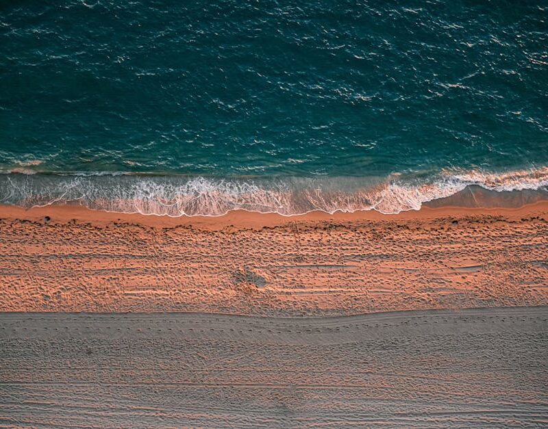 Beach Scenery - Aerial photo capturing the tranquil beauty of a  #34571605