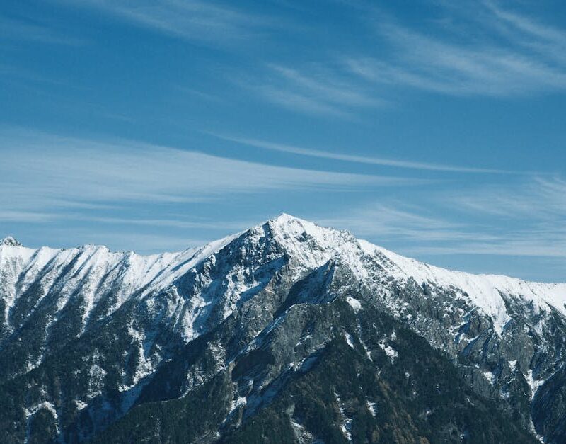 Mountain Landscapes - Breathtaking view of snow-covered mountains unde #34787574