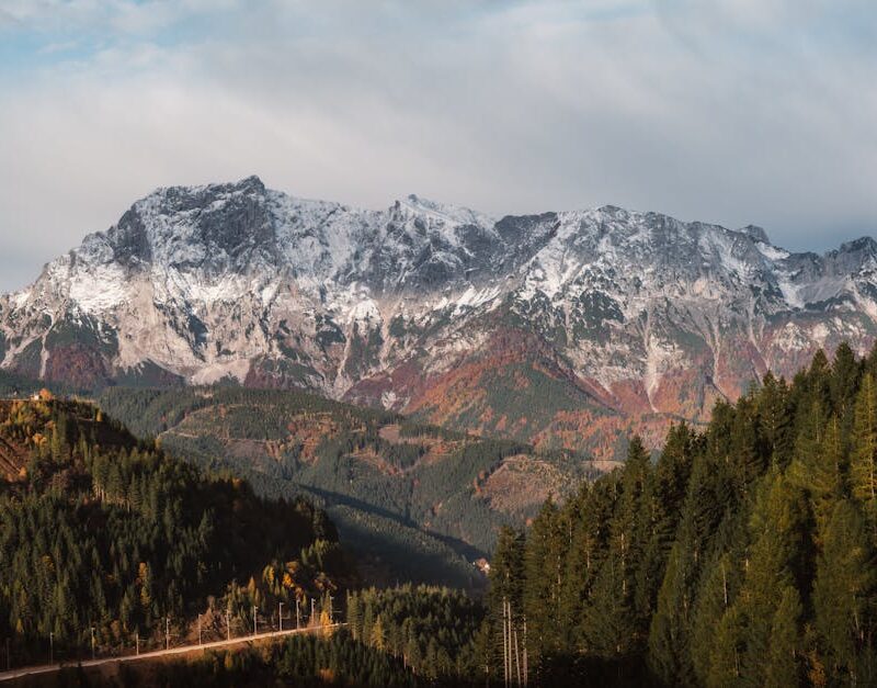 Mountain Landscapes - Beautiful autumn view of snow-capped Alps surrou #35866133