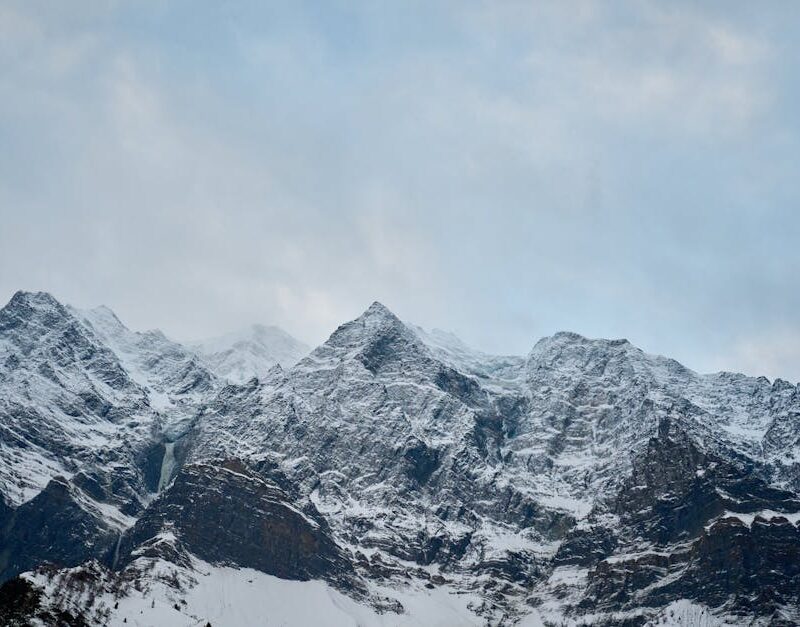 Snow Mountains - Breathtaking view of snow-covered peaks in Himac #36749320