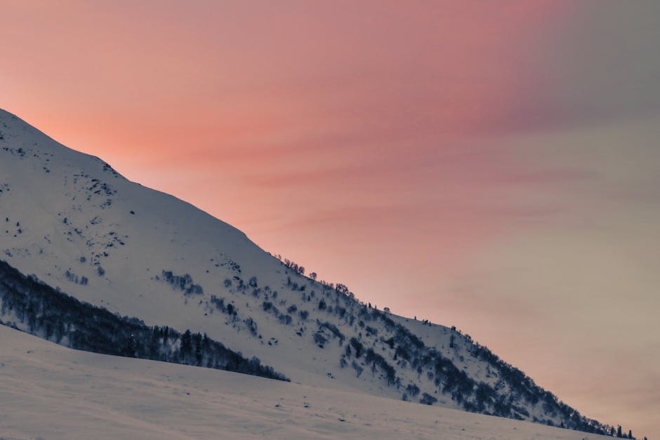 Snow Mountains - Snow-covered mountain landscape with a vivid pin #6978233