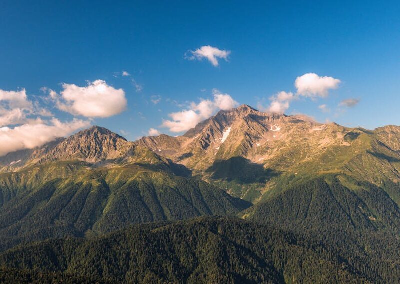 Mountain Landscapes - Beautiful view of mountain ranges under a clear  #9199570