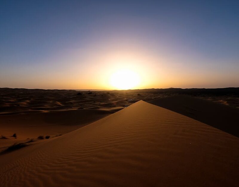 Desert Wilderness - Beautiful sunset landscape over the sand dunes o #998649